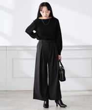K3LBD29059 a.v.v Elmi(アー・ヴェ・ヴェ) 【低身長サイズ】ストライプタックワイドパンツ ブラウン
