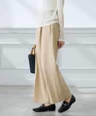 K3LDD20059 a.v.v Elmi(アー・ヴェ・ヴェ) 【低身長サイズ】【洗える】ハイウエストワイドパンツ ネイビー