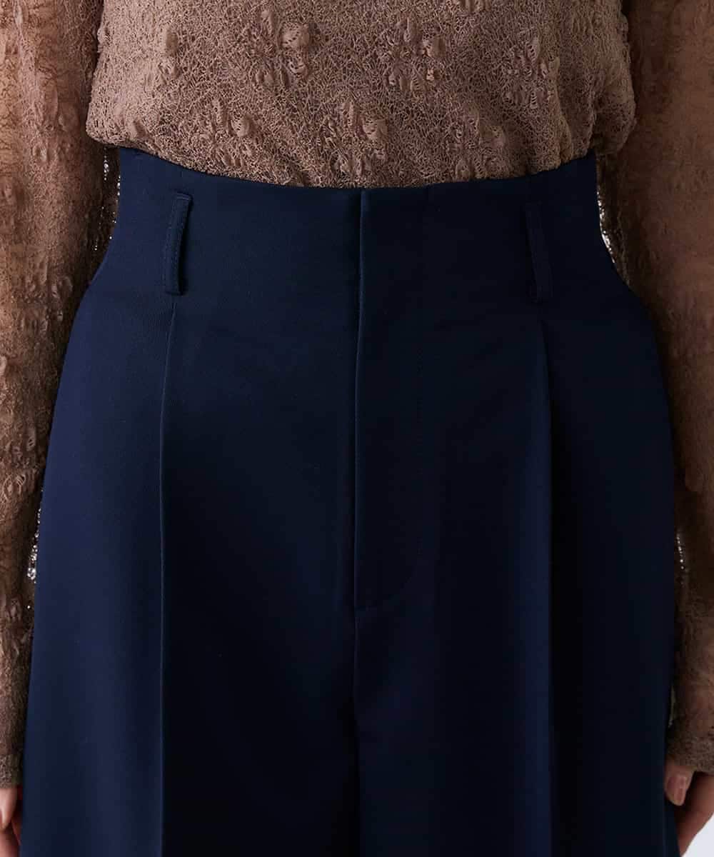 K3LDD20059 a.v.v Elmi(アー・ヴェ・ヴェ) 【低身長サイズ】【洗える】ハイウエストワイドパンツ ネイビー