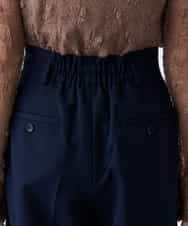 K3LDD20059 a.v.v Elmi(アー・ヴェ・ヴェ) 【低身長サイズ】【洗える】ハイウエストワイドパンツ ネイビー