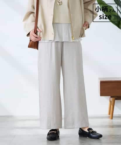 K3LDD26059 a.v.v Elmi 【低身長サイズ】【洗える】サテンワイドパンツ