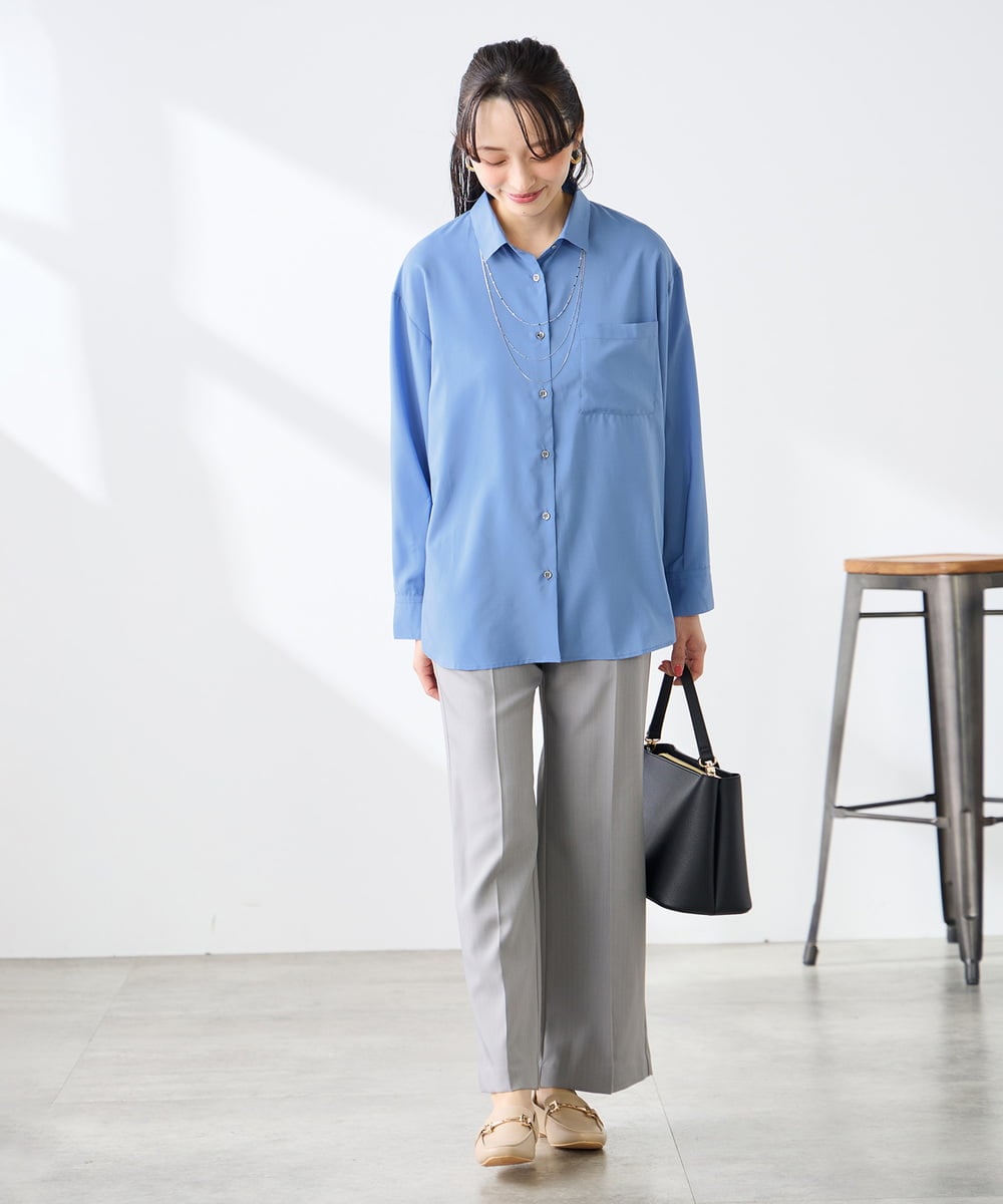 K3LFD02049 a.v.v Elmi(アー・ヴェ・ヴェ) 【低身長サイズ】［支持率NO.1/イージーケア/ストレッチ］スッキリ見えストレートパンツ ピンク