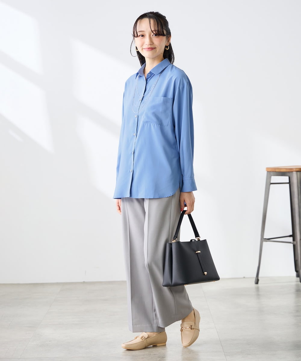 K3LFD02049 a.v.v Elmi(アー・ヴェ・ヴェ) 【低身長サイズ】［支持率NO.1/イージーケア/ストレッチ］スッキリ見えストレートパンツ ピンク