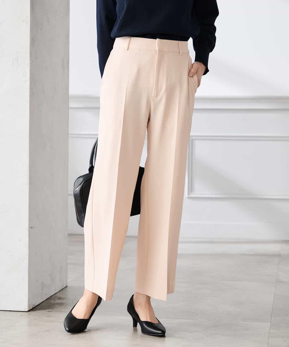 K3LFD02049 a.v.v Elmi(アー・ヴェ・ヴェ) 【低身長サイズ】［支持率NO.1/イージーケア/ストレッチ］スッキリ見えストレートパンツ ピンク