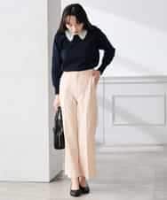 K3LFD02049 a.v.v Elmi(アー・ヴェ・ヴェ) 【低身長サイズ】［支持率NO.1/イージーケア/ストレッチ］スッキリ見えストレートパンツ ピンク