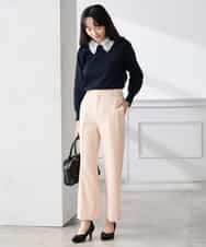 K3LFD02049 a.v.v Elmi(アー・ヴェ・ヴェ) 【低身長サイズ】［支持率NO.1/イージーケア/ストレッチ］スッキリ見えストレートパンツ ピンク