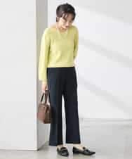 K3LFD02049 a.v.v Elmi(アー・ヴェ・ヴェ) 【低身長サイズ】［支持率NO.1/イージーケア/ストレッチ］スッキリ見えストレートパンツ ピンク