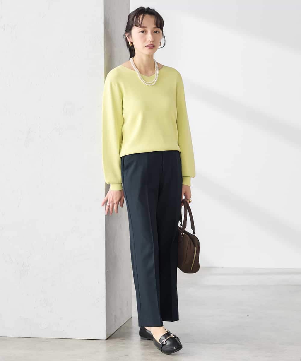 K3LFD02049 a.v.v Elmi(アー・ヴェ・ヴェ) 【低身長サイズ】［支持率NO.1/イージーケア/ストレッチ］スッキリ見えストレートパンツ ピンク