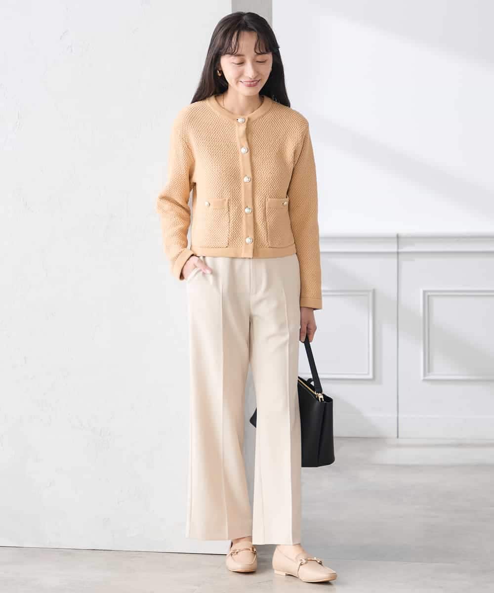 K3LFD02049 a.v.v Elmi(アー・ヴェ・ヴェ) 【低身長サイズ】［支持率NO.1/イージーケア/ストレッチ］スッキリ見えストレートパンツ ピンク