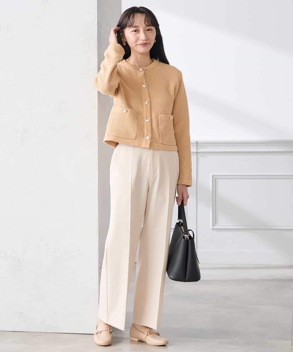 K3LFD02049 a.v.v Elmi(アー・ヴェ・ヴェ) 【低身長サイズ】［支持率NO.1/イージーケア/ストレッチ］スッキリ見えストレートパンツ ピンク