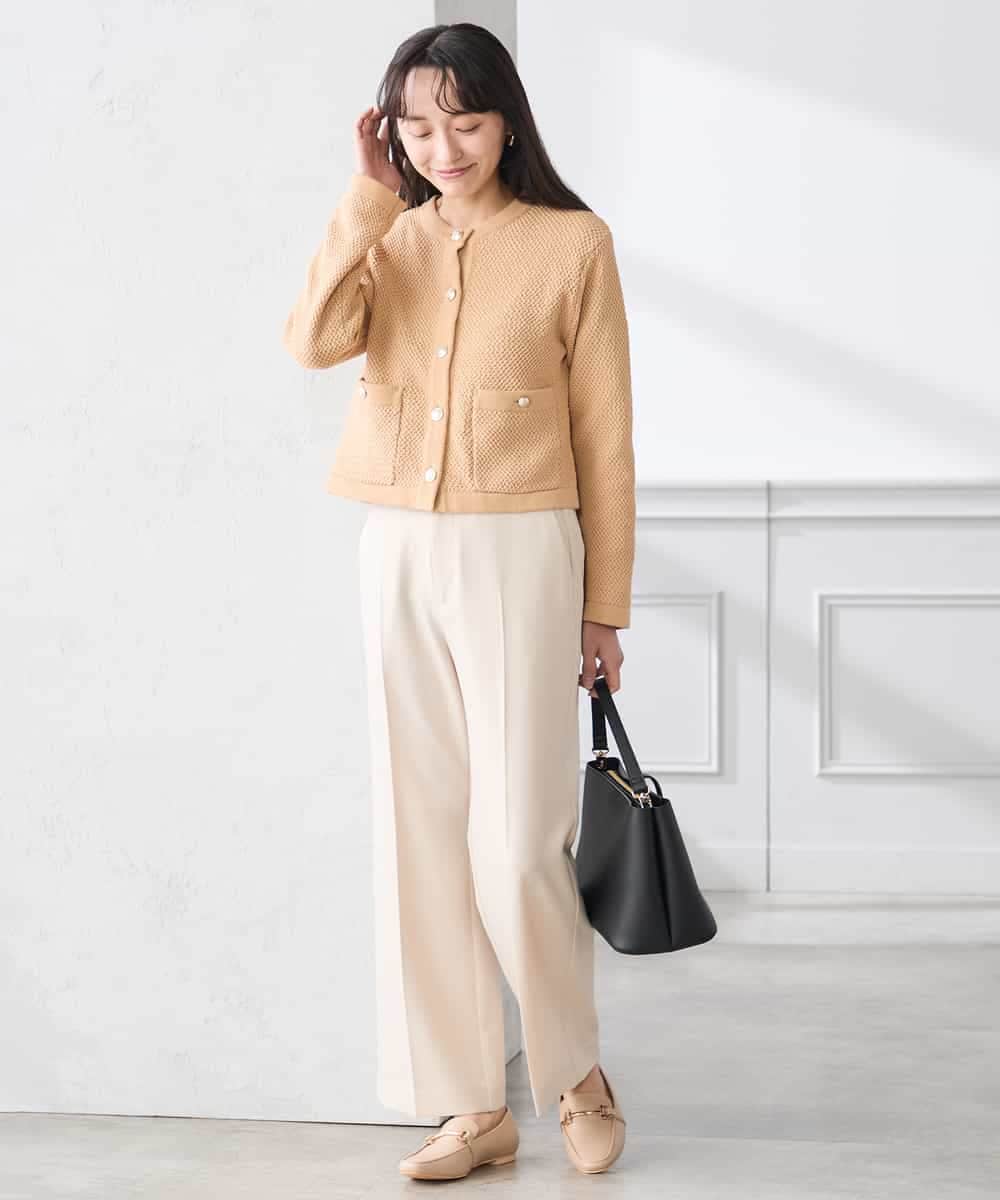 K3LFD02049 a.v.v Elmi(アー・ヴェ・ヴェ) 【低身長サイズ】［支持率NO.1/イージーケア/ストレッチ］スッキリ見えストレートパンツ ピンク