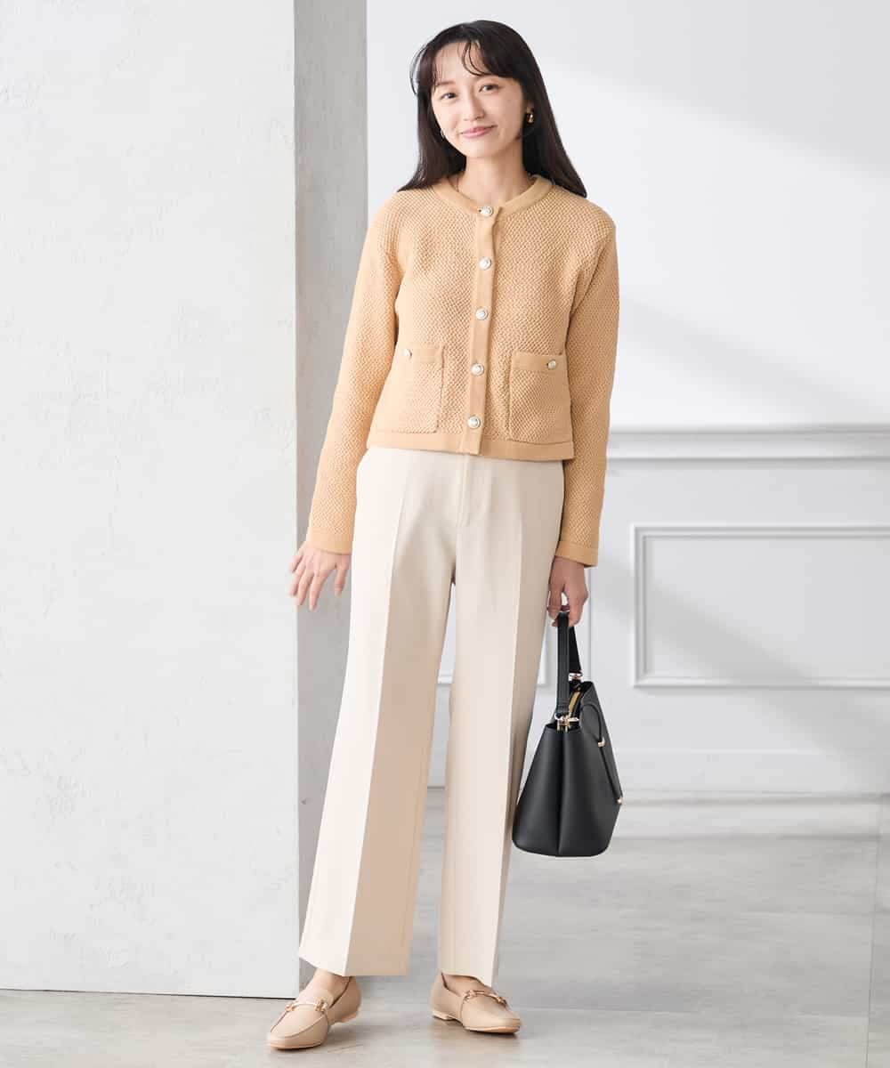 K3LFD02049 a.v.v Elmi(アー・ヴェ・ヴェ) 【低身長サイズ】［支持率NO.1/イージーケア/ストレッチ］スッキリ見えストレートパンツ ピンク