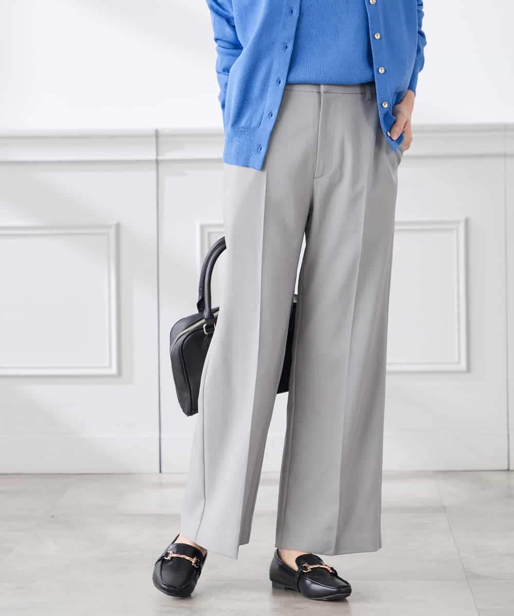 K3LFD02049 a.v.v Elmi(アー・ヴェ・ヴェ) 【低身長サイズ】［支持率NO.1/イージーケア/ストレッチ］スッキリ見えストレートパンツ ピンク