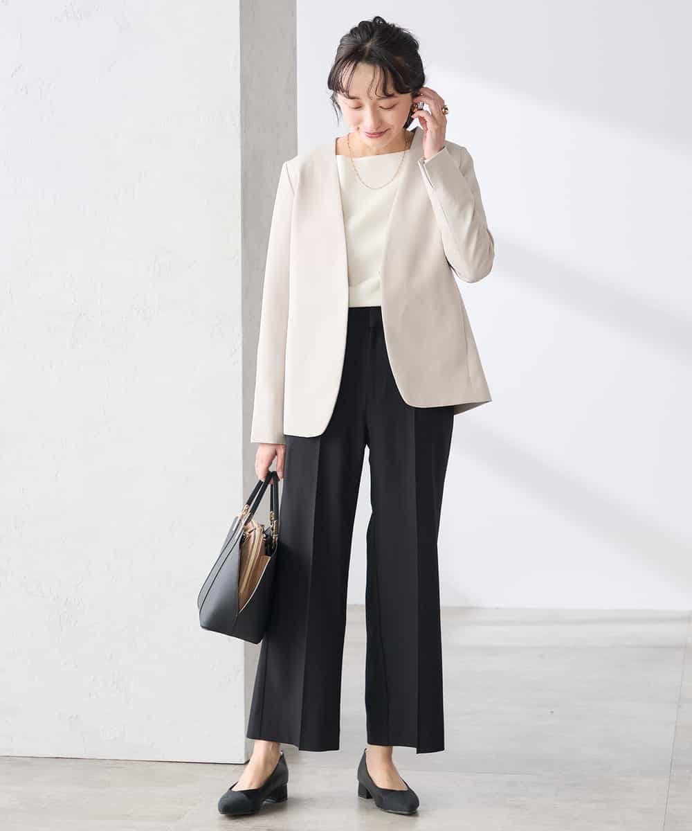 K3LFD02049 a.v.v Elmi(アー・ヴェ・ヴェ) 【低身長サイズ】［支持率NO.1/イージーケア/ストレッチ］スッキリ見えストレートパンツ ピンク