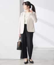 K3LFD02049 a.v.v Elmi(アー・ヴェ・ヴェ) 【低身長サイズ】［支持率NO.1/イージーケア/ストレッチ］スッキリ見えストレートパンツ ピンク