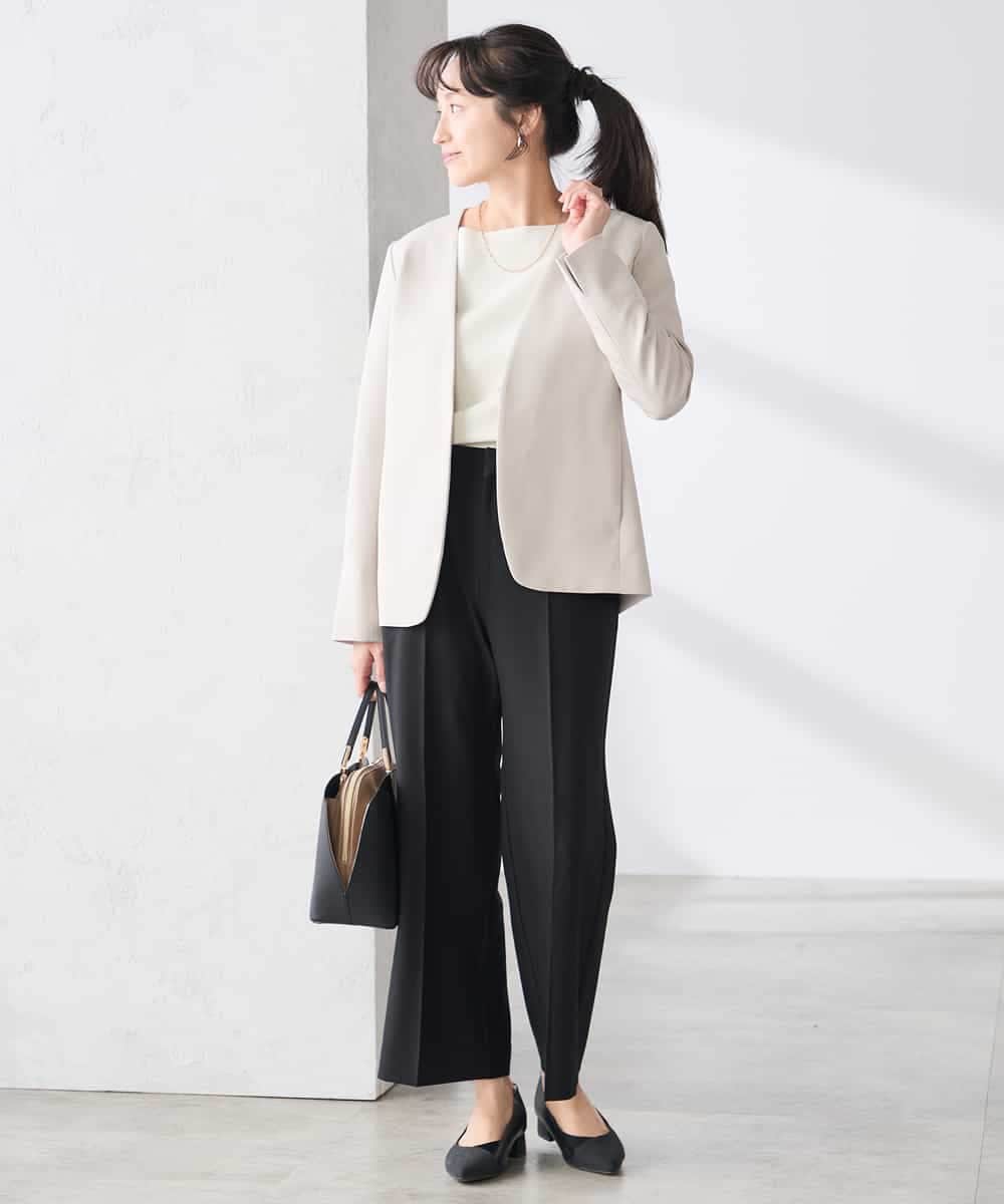 K3LFD02049 a.v.v Elmi(アー・ヴェ・ヴェ) 【低身長サイズ】［支持率NO.1/イージーケア/ストレッチ］スッキリ見えストレートパンツ ピンク