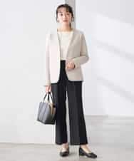 K3LFD02049 a.v.v Elmi(アー・ヴェ・ヴェ) 【低身長サイズ】［支持率NO.1/イージーケア/ストレッチ］スッキリ見えストレートパンツ ピンク