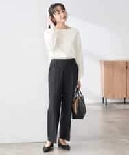 K3LFD02049 a.v.v Elmi(アー・ヴェ・ヴェ) 【低身長サイズ】［支持率NO.1/イージーケア/ストレッチ］スッキリ見えストレートパンツ ピンク