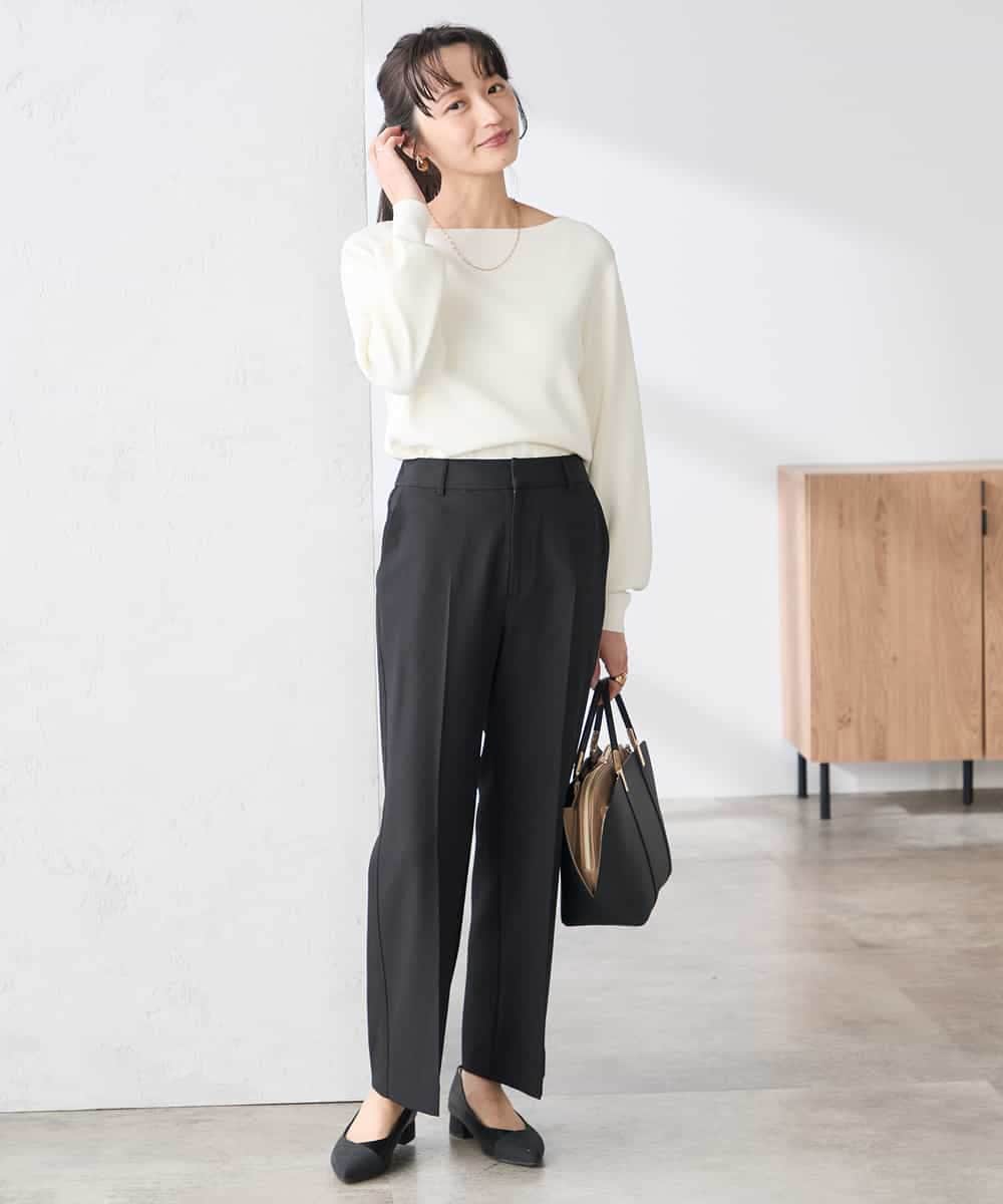 K3LFD02049 a.v.v Elmi(アー・ヴェ・ヴェ) 【低身長サイズ】［支持率NO.1/イージーケア/ストレッチ］スッキリ見えストレートパンツ ピンク