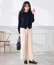 K3LFD03049 a.v.v Elmi(アー・ヴェ・ヴェ) 【低身長サイズ/caho様ご紹介】［支持率NO.1/イージーケア/ストレッチ］スッキリ見えワイドパンツ ピンク