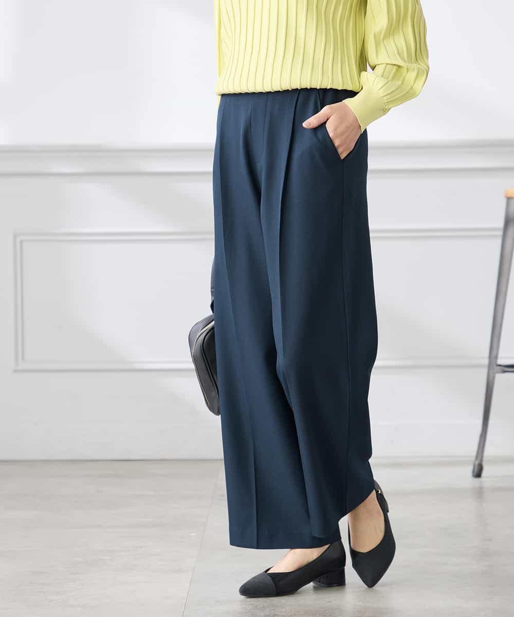 K3LFD03049 a.v.v Elmi(アー・ヴェ・ヴェ) 【低身長サイズ/caho様ご紹介】［支持率NO.1/イージーケア/ストレッチ］スッキリ見えワイドパンツ ピンク