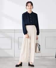 K3LFD03049 a.v.v Elmi(アー・ヴェ・ヴェ) 【低身長サイズ/caho様ご紹介】［支持率NO.1/イージーケア/ストレッチ］スッキリ見えワイドパンツ ピンク