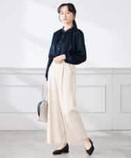 K3LFD03049 a.v.v Elmi(アー・ヴェ・ヴェ) 【低身長サイズ/caho様ご紹介】［支持率NO.1/イージーケア/ストレッチ］スッキリ見えワイドパンツ ピンク