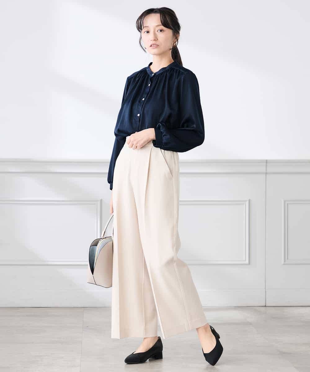 K3LFD03049 a.v.v Elmi(アー・ヴェ・ヴェ) 【低身長サイズ/caho様ご紹介】［支持率NO.1/イージーケア/ストレッチ］スッキリ見えワイドパンツ ピンク