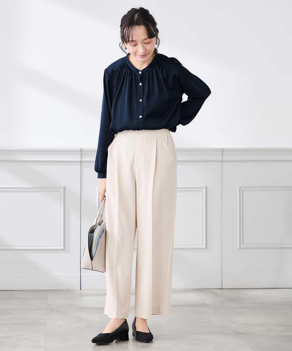 K3LFD03049 a.v.v Elmi(アー・ヴェ・ヴェ) 【低身長サイズ/caho様ご紹介】［支持率NO.1/イージーケア/ストレッチ］スッキリ見えワイドパンツ ピンク