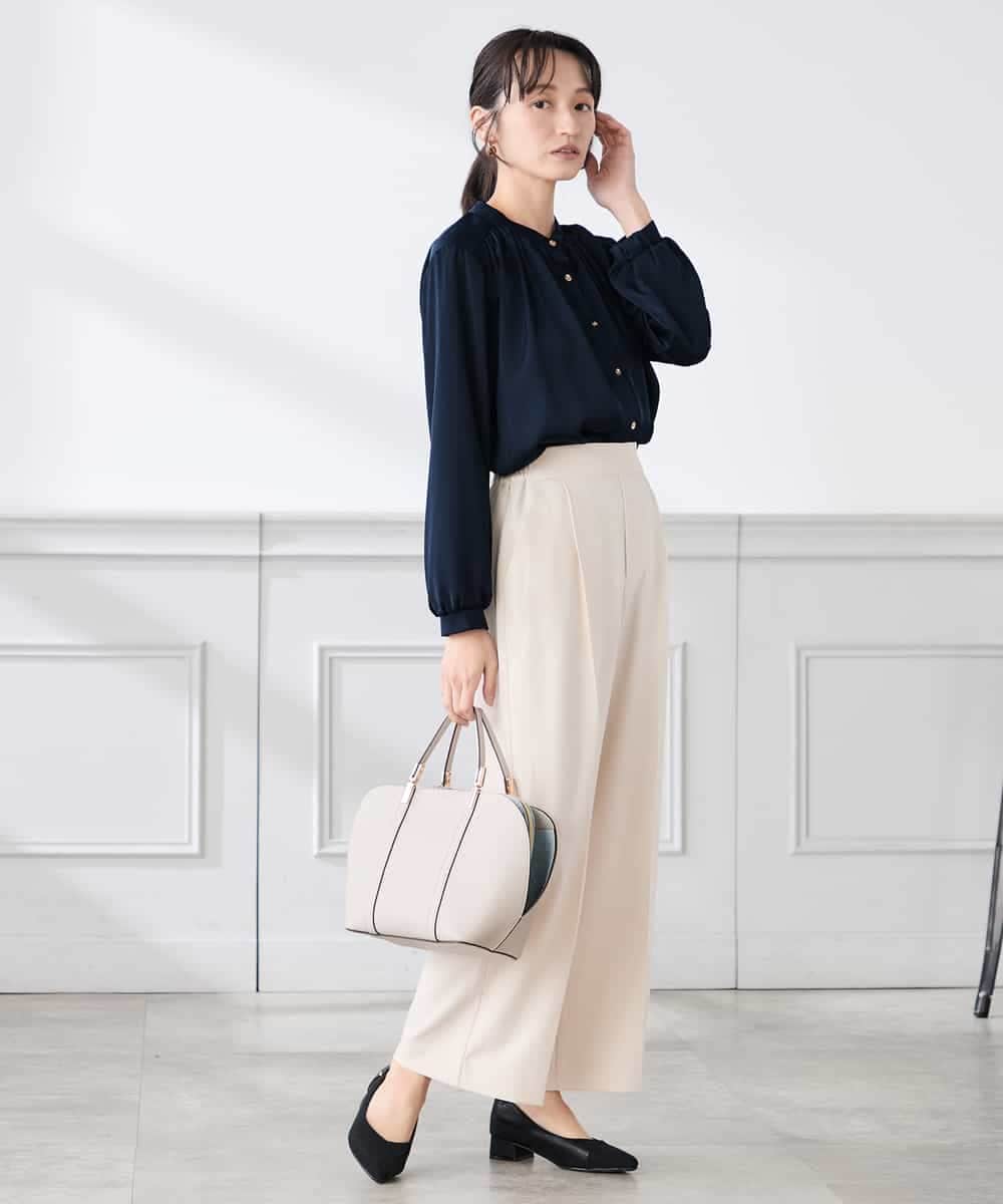 K3LFD03049 a.v.v Elmi(アー・ヴェ・ヴェ) 【低身長サイズ/caho様ご紹介】［支持率NO.1/イージーケア/ストレッチ］スッキリ見えワイドパンツ ピンク