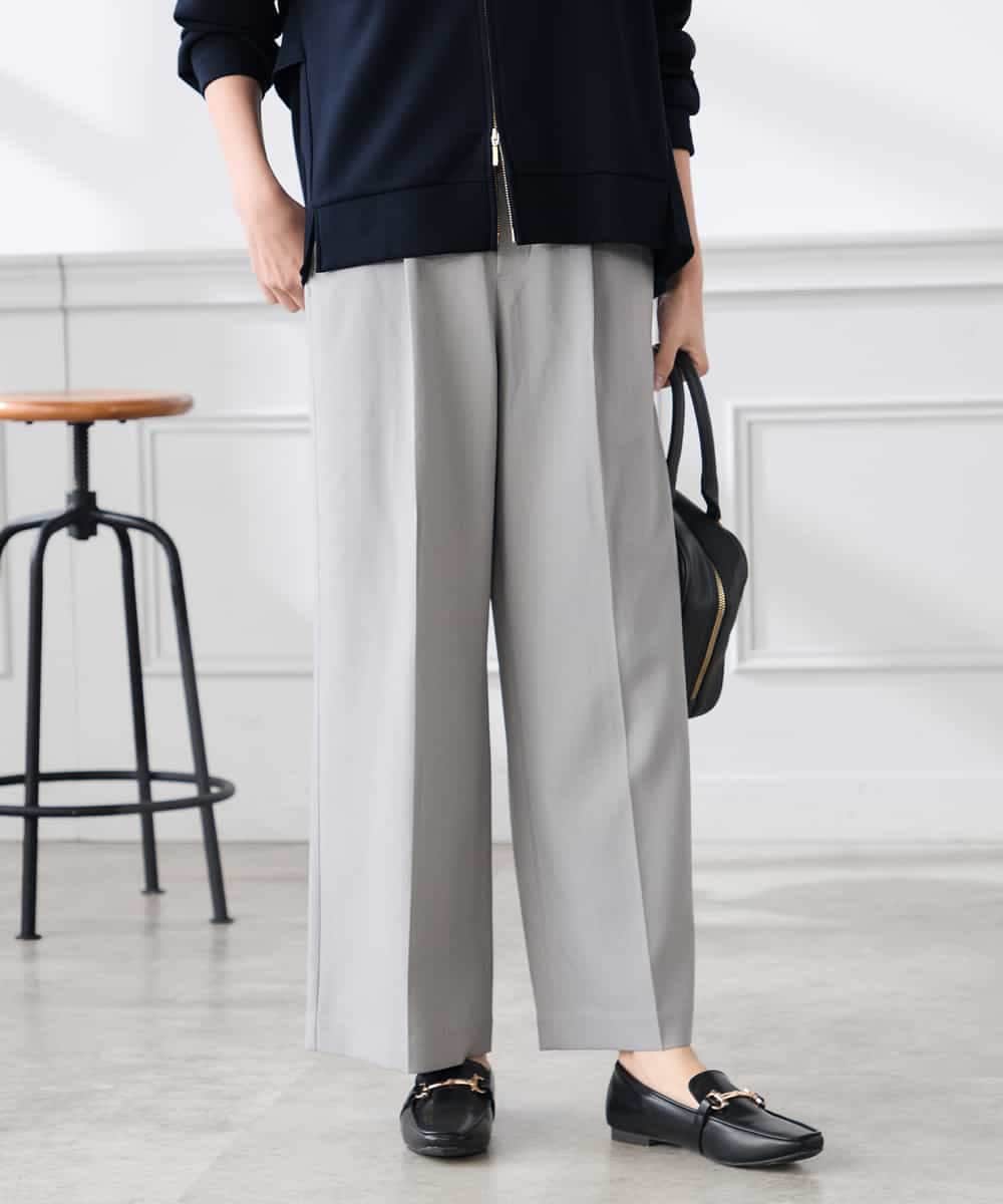 K3LFD03049 a.v.v Elmi(アー・ヴェ・ヴェ) 【低身長サイズ/caho様ご紹介】［支持率NO.1/イージーケア/ストレッチ］スッキリ見えワイドパンツ ピンク