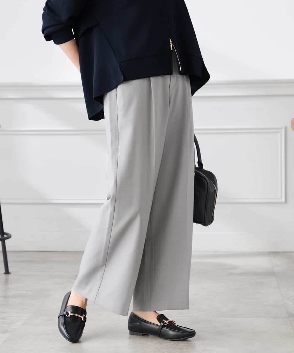 K3LFD03049 a.v.v Elmi(アー・ヴェ・ヴェ) 【低身長サイズ/caho様ご紹介】［支持率NO.1/イージーケア/ストレッチ］スッキリ見えワイドパンツ ピンク