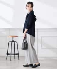 K3LFD03049 a.v.v Elmi(アー・ヴェ・ヴェ) 【低身長サイズ/caho様ご紹介】［支持率NO.1/イージーケア/ストレッチ］スッキリ見えワイドパンツ ピンク