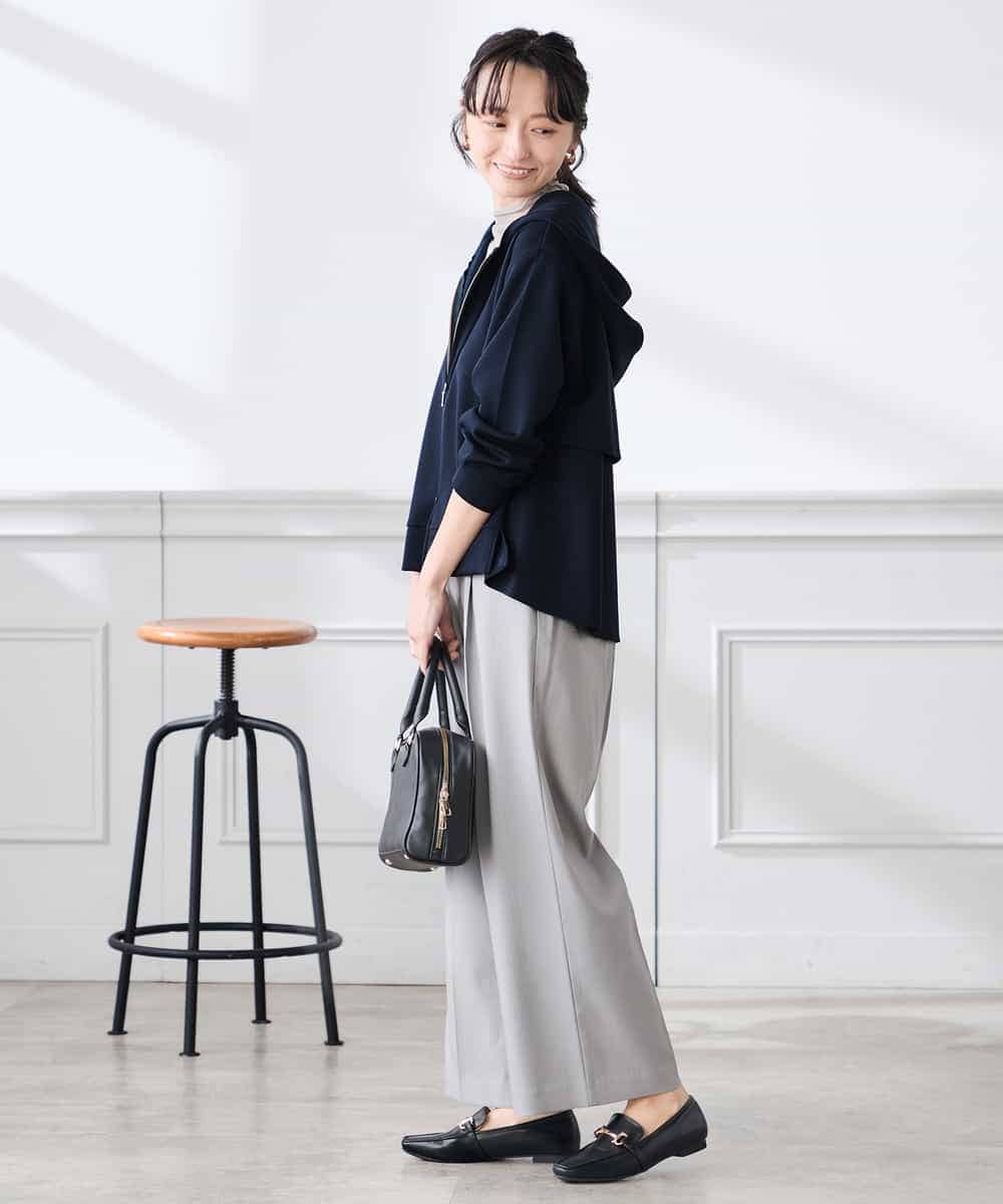 K3LFD03049 a.v.v Elmi(アー・ヴェ・ヴェ) 【低身長サイズ/caho様ご紹介】［支持率NO.1/イージーケア/ストレッチ］スッキリ見えワイドパンツ ピンク