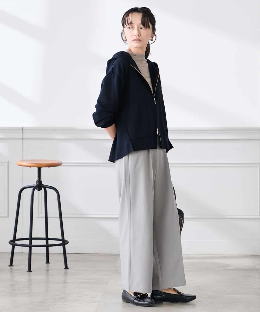 K3LFD03049 a.v.v Elmi(アー・ヴェ・ヴェ) 【低身長サイズ/caho様ご紹介】［支持率NO.1/イージーケア/ストレッチ］スッキリ見えワイドパンツ ピンク