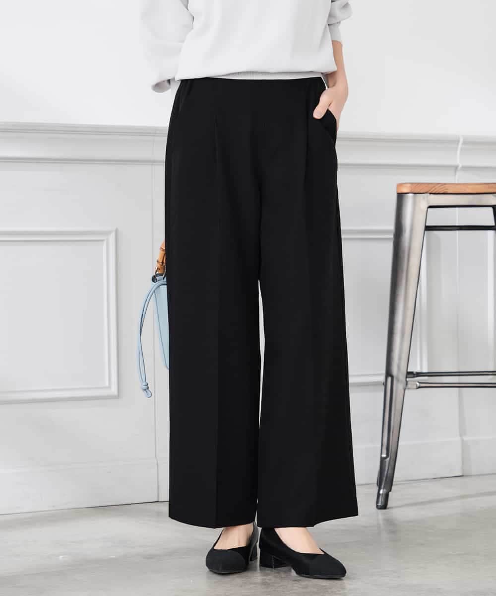 K3LFD03049 a.v.v Elmi(アー・ヴェ・ヴェ) 【低身長サイズ/caho様ご紹介】［支持率NO.1/イージーケア/ストレッチ］スッキリ見えワイドパンツ ピンク