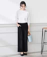 K3LFD03049 a.v.v Elmi(アー・ヴェ・ヴェ) 【低身長サイズ/caho様ご紹介】［支持率NO.1/イージーケア/ストレッチ］スッキリ見えワイドパンツ ピンク