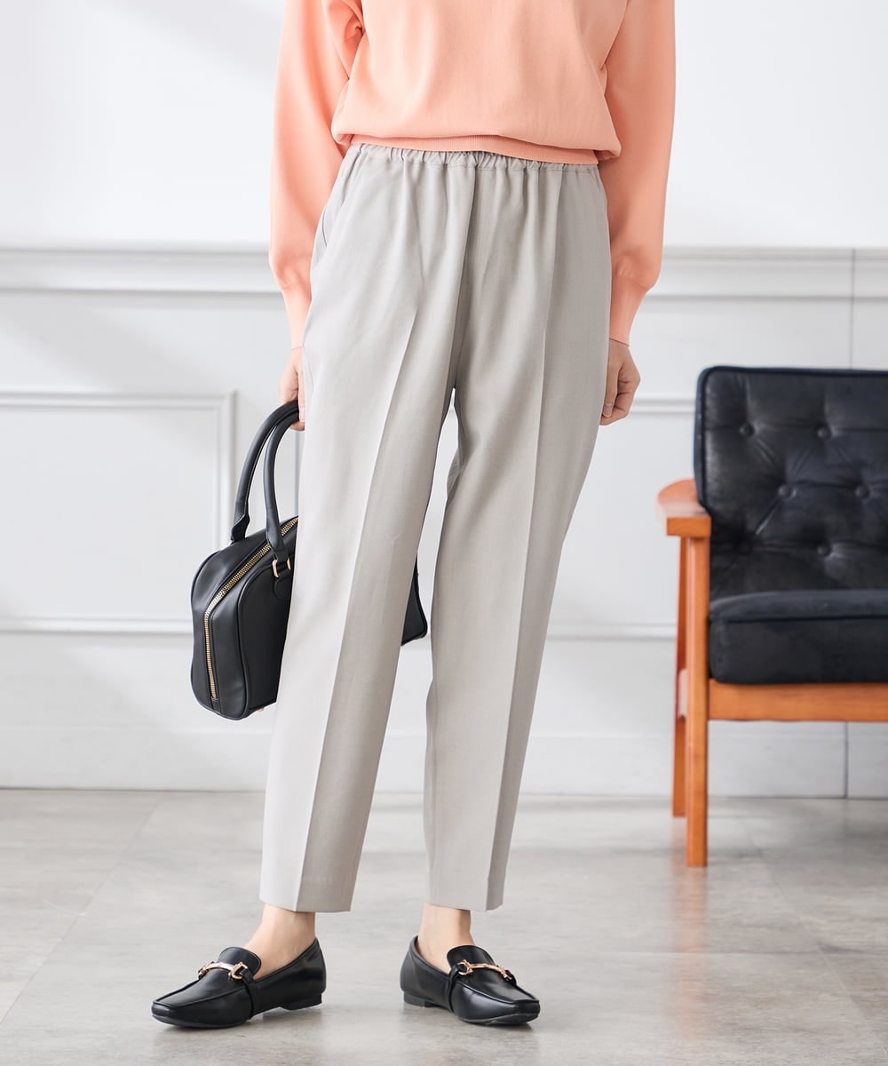 K3LFD04049 a.v.v Elmi(アー・ヴェ・ヴェ) 【低身長サイズ/しい様ご紹介】［支持率NO.1/イージーケア］イージーテーパードパンツ ライトカーキ