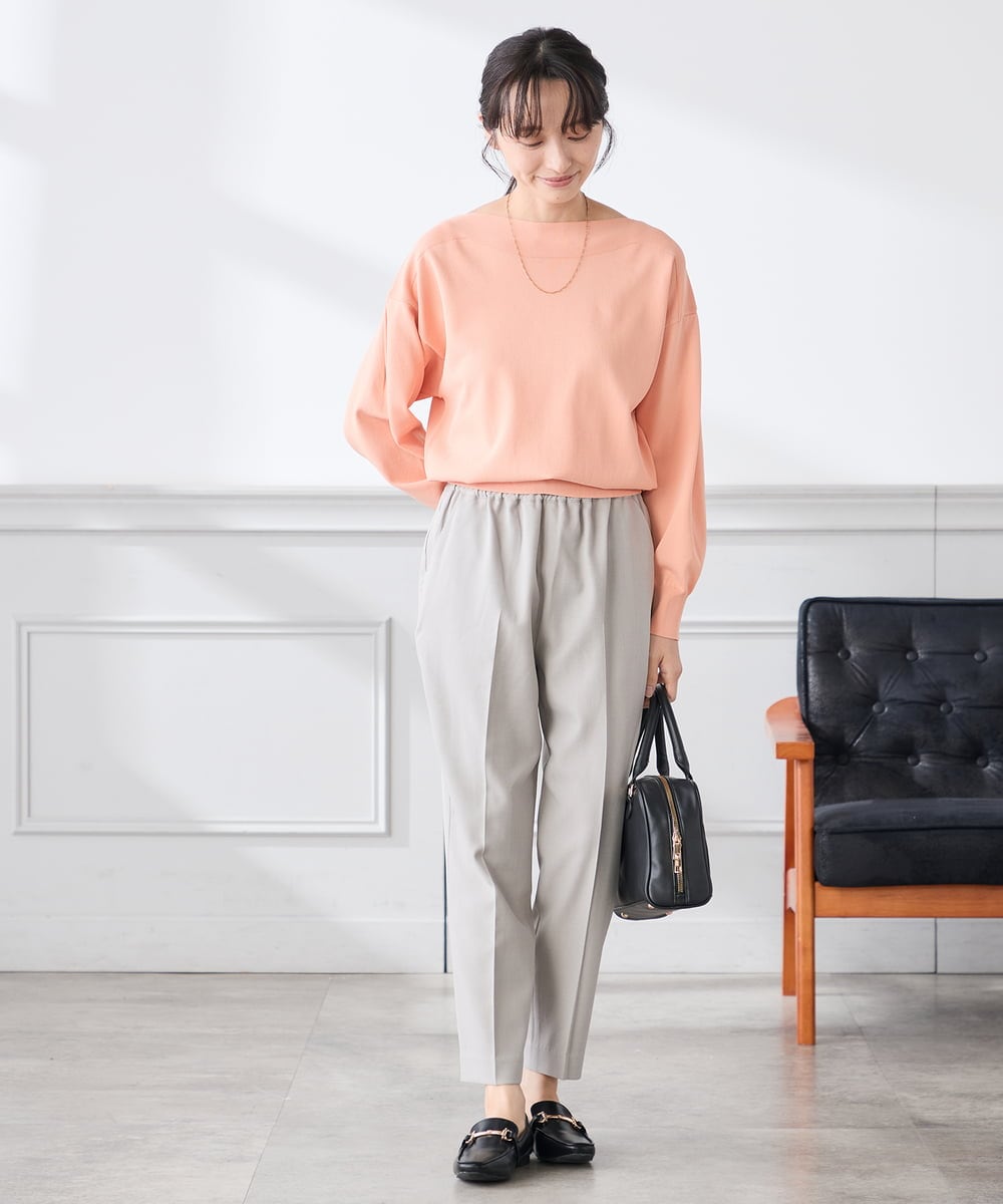 K3LFD04049 a.v.v Elmi(アー・ヴェ・ヴェ) 【低身長サイズ/しい様ご紹介】［支持率NO.1/イージーケア］イージーテーパードパンツ ライトカーキ