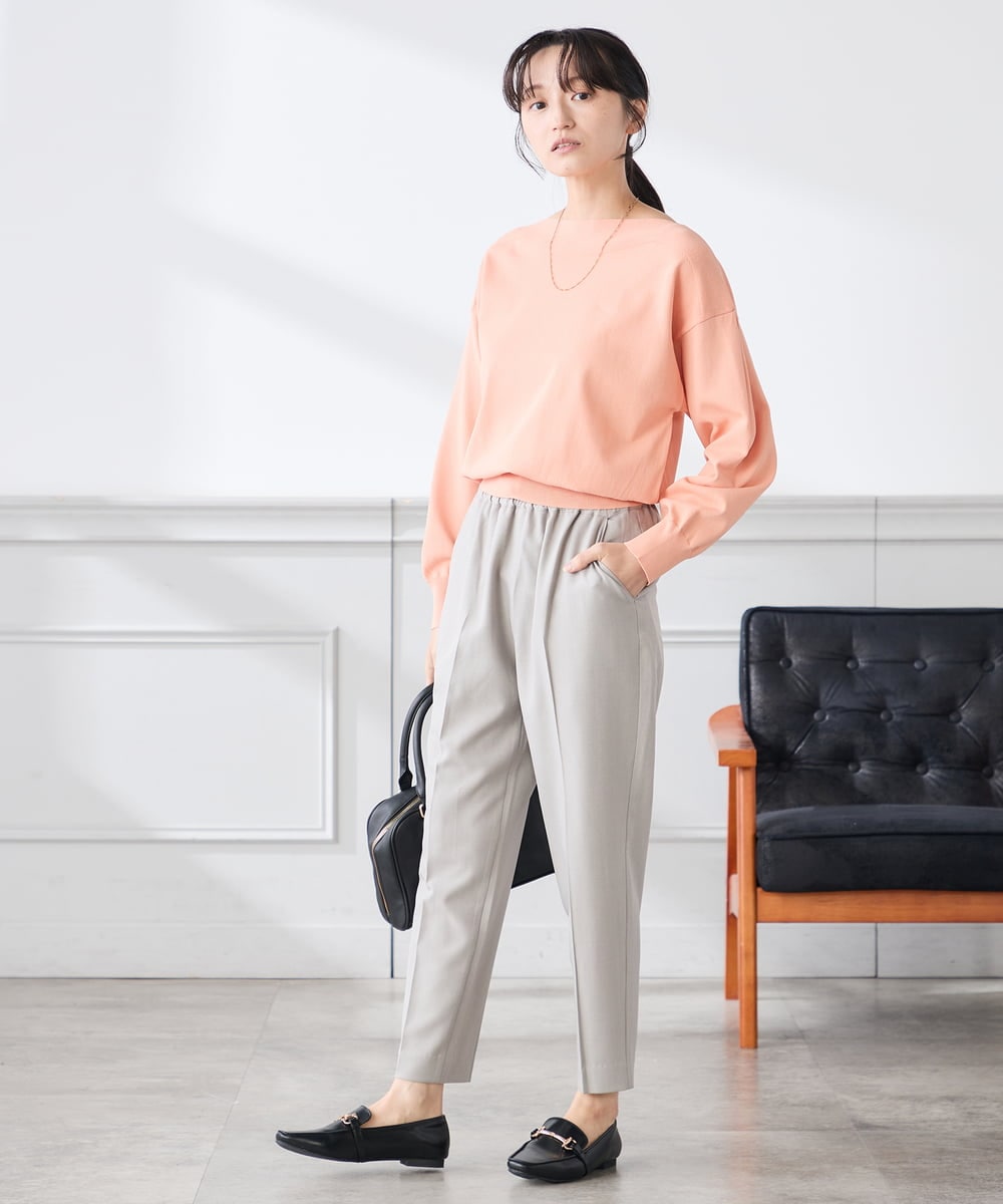 K3LFD04049 a.v.v Elmi(アー・ヴェ・ヴェ) 【低身長サイズ/しい様ご紹介】［支持率NO.1/イージーケア］イージーテーパードパンツ ライトカーキ