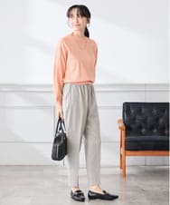 K3LFD04049 a.v.v Elmi(アー・ヴェ・ヴェ) 【低身長サイズ/しい様ご紹介】［支持率NO.1/イージーケア］イージーテーパードパンツ ライトカーキ