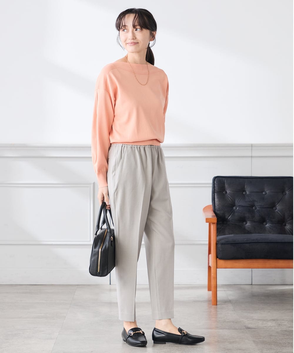 K3LFD04049 a.v.v Elmi(アー・ヴェ・ヴェ) 【低身長サイズ/しい様ご紹介】［支持率NO.1/イージーケア］イージーテーパードパンツ ライトカーキ