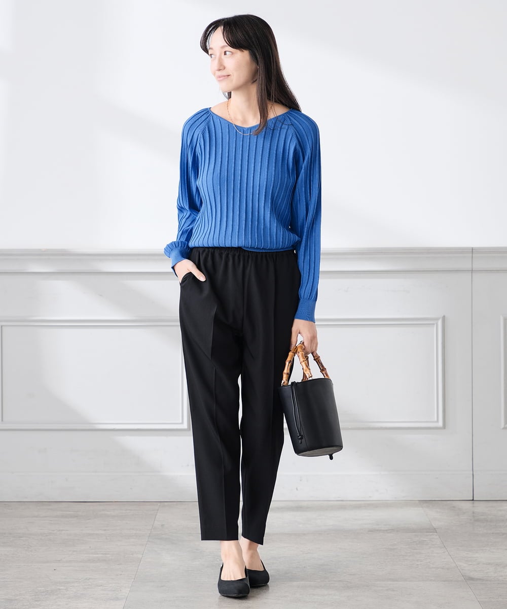 K3LFD04049 a.v.v Elmi(アー・ヴェ・ヴェ) 【低身長サイズ/しい様ご紹介】［支持率NO.1/イージーケア］イージーテーパードパンツ ライトカーキ