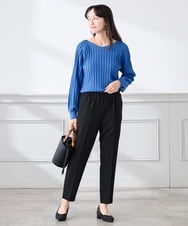 K3LFD04049 a.v.v Elmi(アー・ヴェ・ヴェ) 【低身長サイズ/しい様ご紹介】［支持率NO.1/イージーケア］イージーテーパードパンツ ライトカーキ