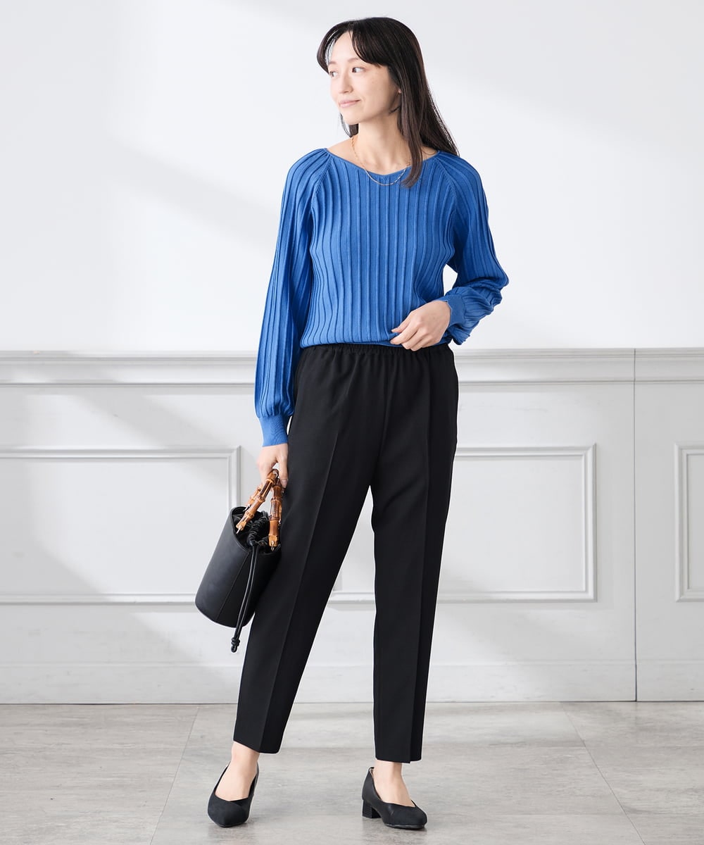 K3LFD04049 a.v.v Elmi(アー・ヴェ・ヴェ) 【低身長サイズ/しい様ご紹介】［支持率NO.1/イージーケア］イージーテーパードパンツ ライトカーキ