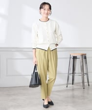 K3LFD04049 a.v.v Elmi(アー・ヴェ・ヴェ) 【低身長サイズ/しい様ご紹介】［支持率NO.1/イージーケア］イージーテーパードパンツ ライトカーキ