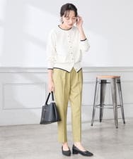 K3LFD04049 a.v.v Elmi(アー・ヴェ・ヴェ) 【低身長サイズ/しい様ご紹介】［支持率NO.1/イージーケア］イージーテーパードパンツ ライトカーキ