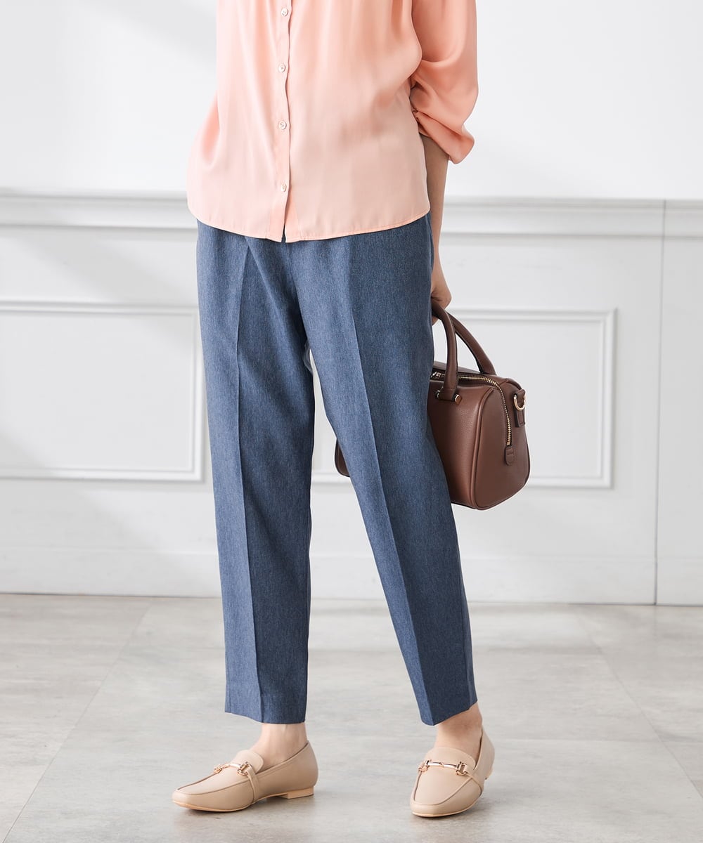 K3LFD04049 a.v.v Elmi(アー・ヴェ・ヴェ) 【低身長サイズ/しい様ご紹介】［支持率NO.1/イージーケア］イージーテーパードパンツ ライトカーキ