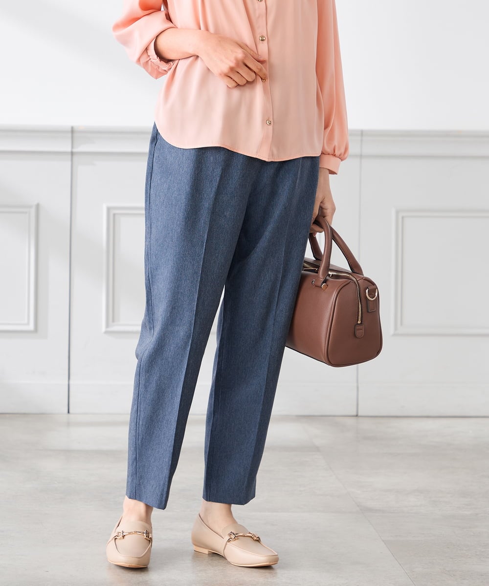 K3LFD04049 a.v.v Elmi(アー・ヴェ・ヴェ) 【低身長サイズ/しい様ご紹介】［支持率NO.1/イージーケア］イージーテーパードパンツ ライトカーキ