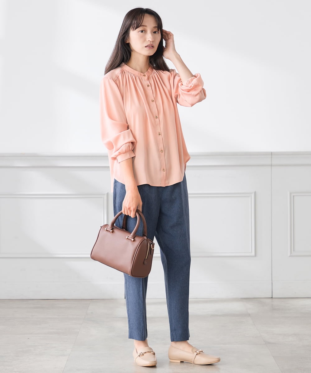 K3LFD04049 a.v.v Elmi(アー・ヴェ・ヴェ) 【低身長サイズ/しい様ご紹介】［支持率NO.1/イージーケア］イージーテーパードパンツ ライトカーキ